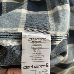 Carhartt 2X heavy weight plaid flannel